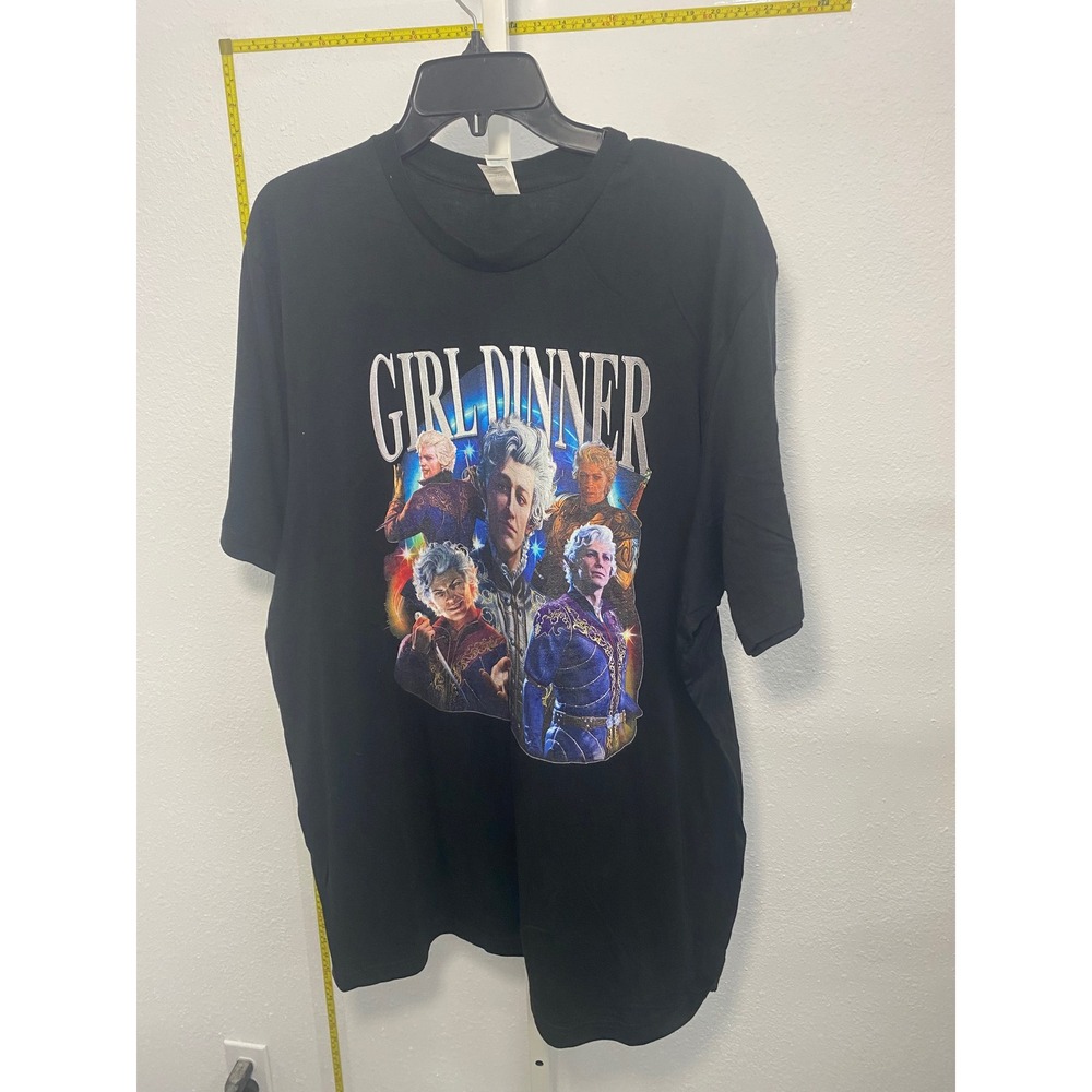 Lane Seven Astarion Girl Dinner Graphic T-Shirt Black 2XL Baldur's Gate 3 BG3
